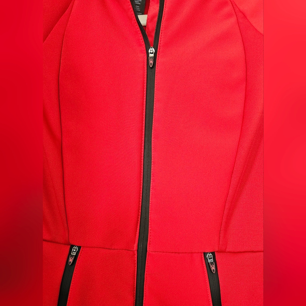 Spyder Active Red Softshell Hooded Jacket Women's… - image 2